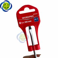 Tua vít dẹp 4x100mm tay cầm bọc cao su Workpro WP221014