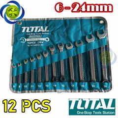 Bộ cờ lê vòng miệng 12 chi tiết (6-24mm) Total THT1022121