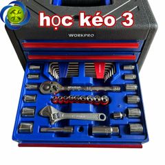 Bộ dụng cụ 125 chi tiết Workpro WP209028 hộp nhựa 3 ngăn kéo