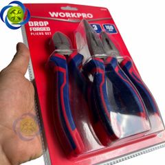 Bộ kìm 3 chi tiết Workpro WP201008 (kìm điện, kìm cắt và kìm nhọn) loại 6 inch/180mm