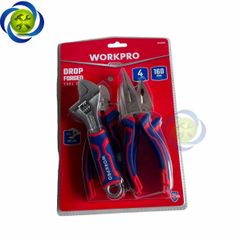 Bộ kìm 4 chi tiết Workpro WP201009 (kìm điện, kìm cắt, kìm nhọn và mỏ lết)