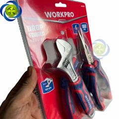 Bộ kìm 4 chi tiết Workpro WP201009 (kìm điện, kìm cắt, kìm nhọn và mỏ lết)