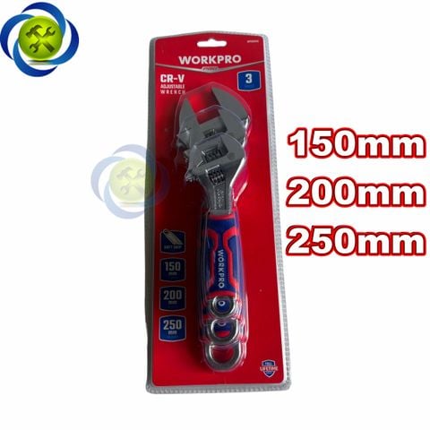 Bộ mỏ lết 3 chi tiết Workpro WP202515 tay cầm bọc nhựa
