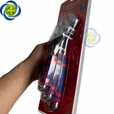 Bộ mỏ lết 3 chi tiết Workpro WP202515 tay cầm bọc nhựa