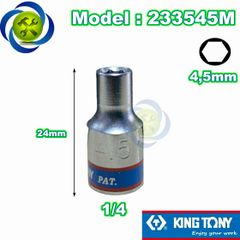 (ĐỦ SIZE) Tuýp 1/4 KINGTONY 2335 loại ngắn 6 cạnh màu trắng