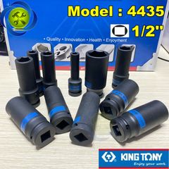 (ĐỦ SIZE) Tuýp 1/2 KINGTONY 4435 loại dài 6 cạnh màu đen