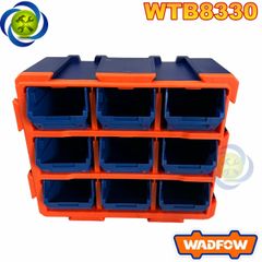 Tủ linh kiện Wadfow WTB8330 có 9 khay nhựa đựng  (dạng hở) kích thước 380x170x320mm