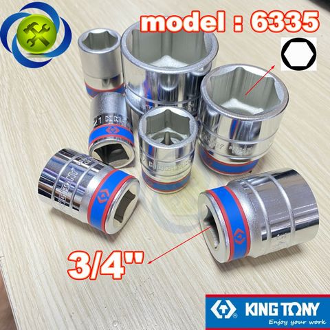 (ĐỦ SIZE) Tuýp 3/4 inch Kingtony 6335 loại 6 cạnh màu trắng