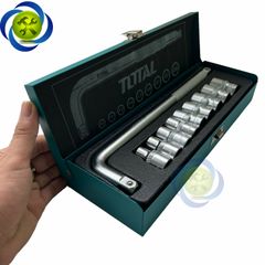 Bộ tuýp 1/2 Total THTL121101 gồm 10 chi tiết trong hộp sắt