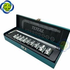 Bộ tuýp 1/2 Total THTL121101 gồm 10 chi tiết trong hộp sắt