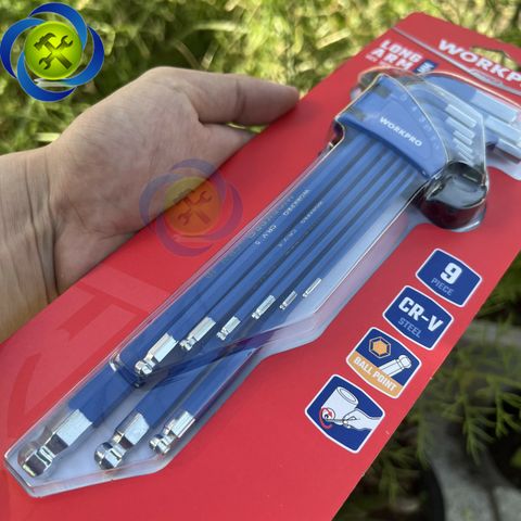 Bộ lục giác đầu bi 9 chi tiết Workpro WP222011 (1.5-10mm) - màu xanh