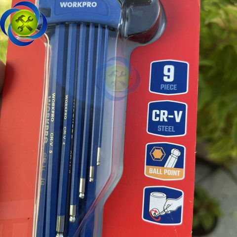 Bộ lục giác đầu bi 9 chi tiết Workpro WP222011 (1.5-10mm) - màu xanh