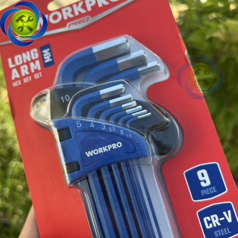 Bộ lục giác đầu bi 9 chi tiết Workpro WP222011 (1.5-10mm) - màu xanh