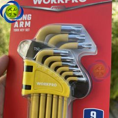 Bộ lục giác đầu sao 9 chi tiết Workpro WP222008 (T10 - T50) - màu vàng