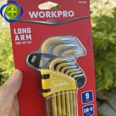 Bộ lục giác đầu sao 9 chi tiết Workpro WP222008 (T10 - T50) - màu vàng