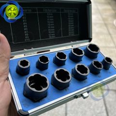 Bộ tuýp mở ốc hư, tuôn răng, nhờn đầu 10 chi tiết (9-19mm) HITMAN VND3430