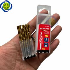 Mũi khoan sắt 3mm chuôi tròn thép HSS Workpro WP400158 (10 mũi hộp)