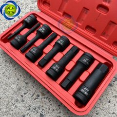 Bộ tuýp đầu lục giác 8 chi tiết VND3429 (5-19mm) thép CR-MO chân đuôi 1/2