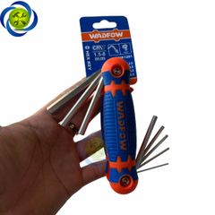Bộ 8 chìa lục giác xếp 1.5-8mm đầu bằng WadFow WHK1281