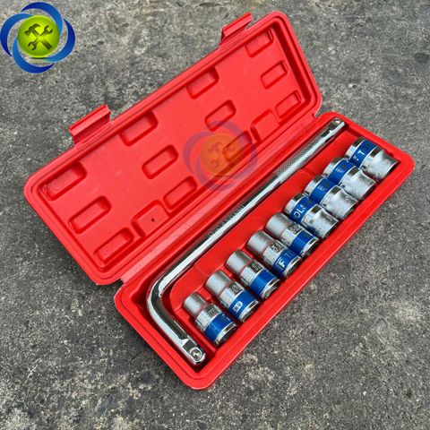 Bộ tuýp 10 chi tiết VND3320-2 ( 8mm - 24mm ) cần chữ L hộp nhựa