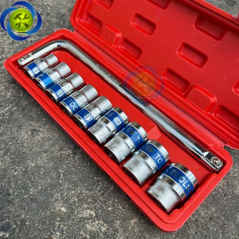 Bộ tuýp 10 chi tiết VND3320-2 ( 8mm - 24mm ) cần chữ L hộp nhựa