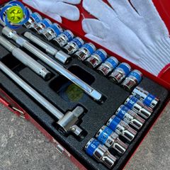Bộ tuýp 25 chi tiết HITMAN VND1005 (10mm - 32mm) thép CR-V mạ Crom bóng