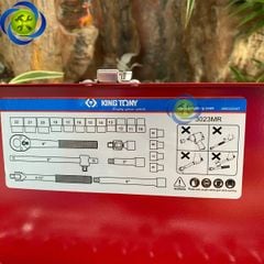 Bộ tuýp 3/8 inch có  22 chi tiết loại tuýp 12 cạnh Kingtony 3023MR