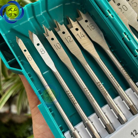 Bộ 12 mũi khoan gỗ đầu dẹp TOTAL TACSDL1201 (6-30mm)