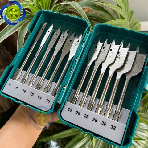 Bộ 12 mũi khoan gỗ đầu dẹp TOTAL TACSDL1201 (6-30mm)