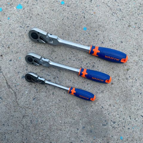 Cần siết tự động lắc léo (đầu xoay 180 độ) Wadfow WRW42xx các size 1/4 - 3/8 - 1/2 thép CR-V, 72 răng