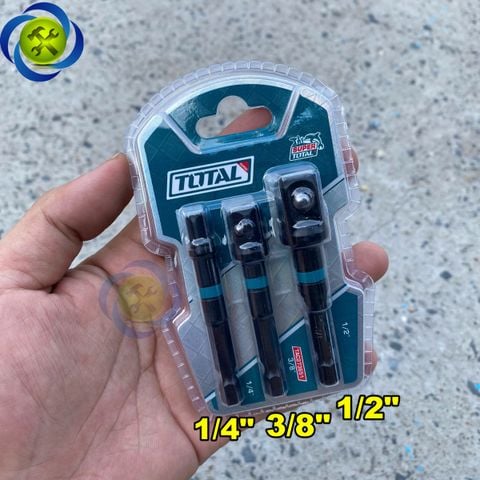 Bộ ba đầu chuyển lục giác sang bulong Total TAC273651 1/2 & 3/8 & 1/4