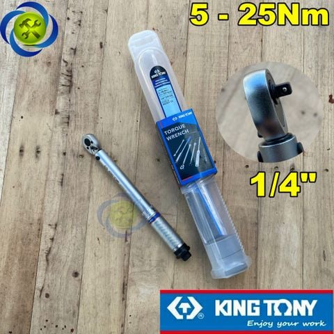 Cần siết lực 1/4 Kingtony 34223-1A lực siết 5-25Nm dài 280mm