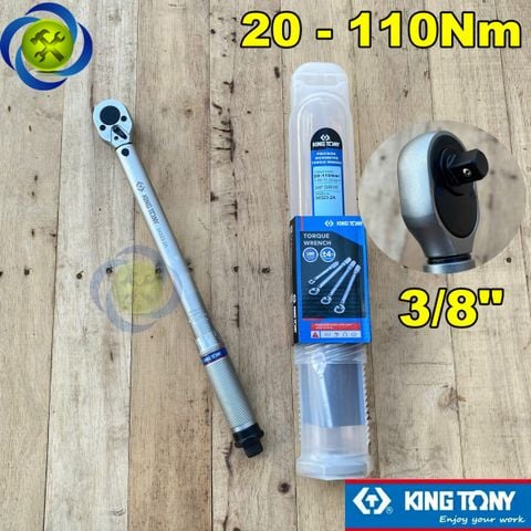 Cần siết lực 3/8 Kingtony 34323-2A lực siết 20-110Nm dài 370mm