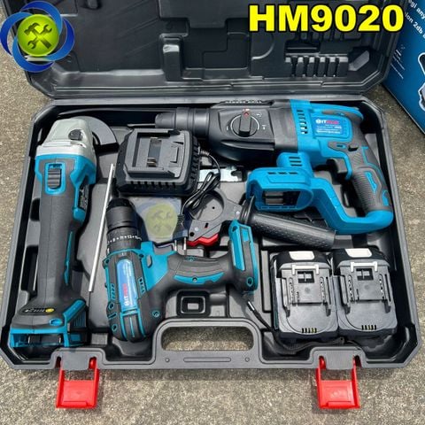 Bộ combo 3 máy dùng pin HITMAN HM9020 (máy mài + máy khoan + máy đục)