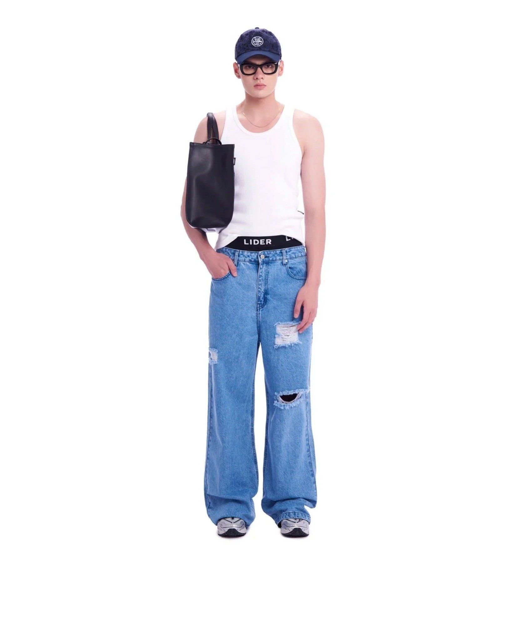 CHARLIE RIPPED LOW-RISE JEANS