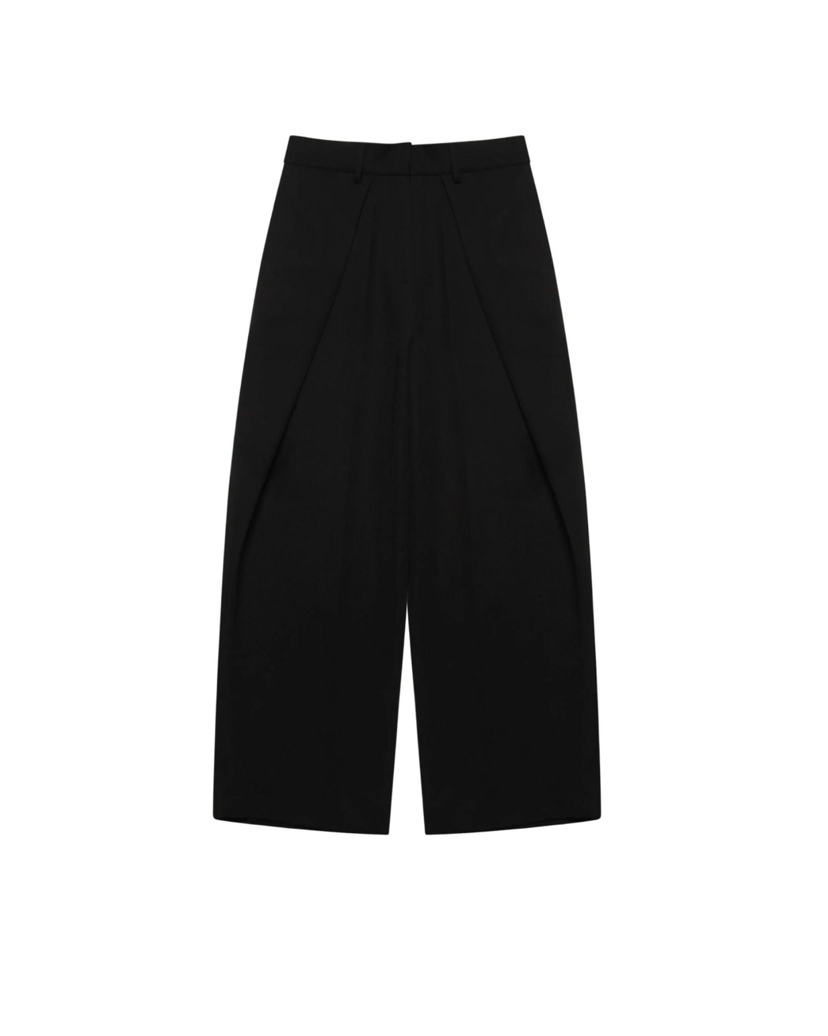 ROLLING WIDE-LEG TROUSERS - Black