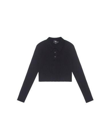  EDWARD CROPPED POLO SWEATSHIRT - Black 