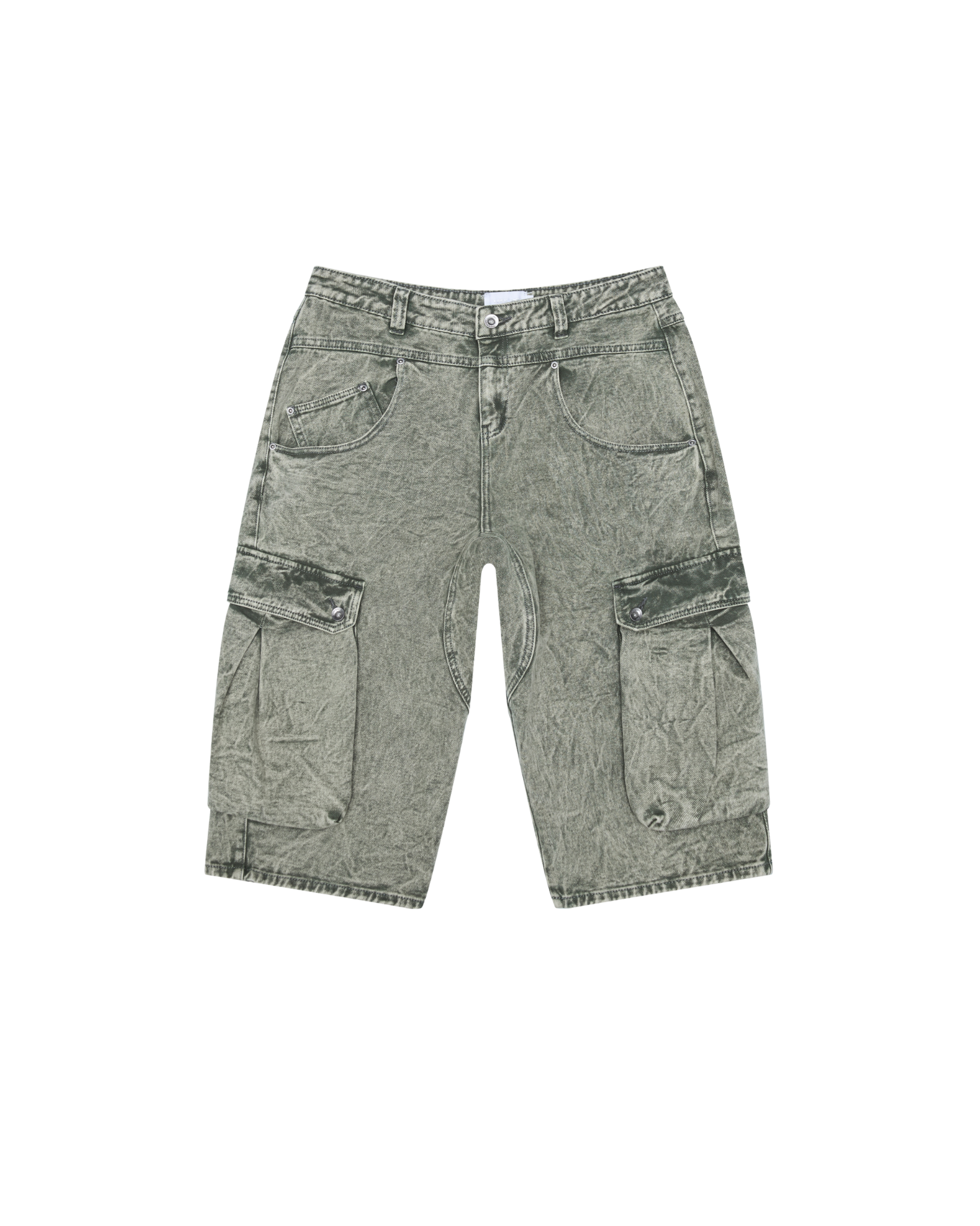 MUTED MOTION DENIM JORTS - Army Green