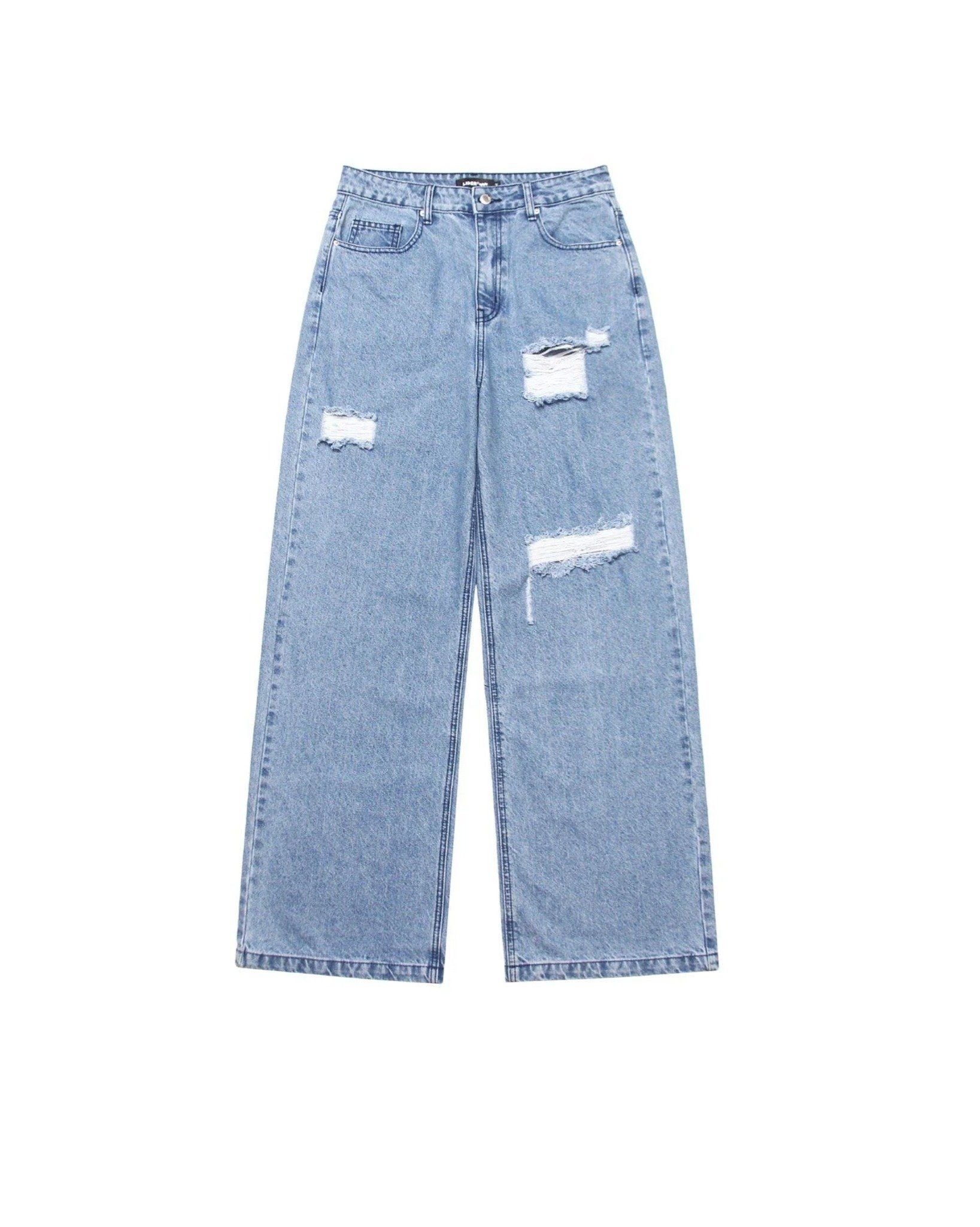  CHARLIE RIPPED LOW-RISE JEANS 