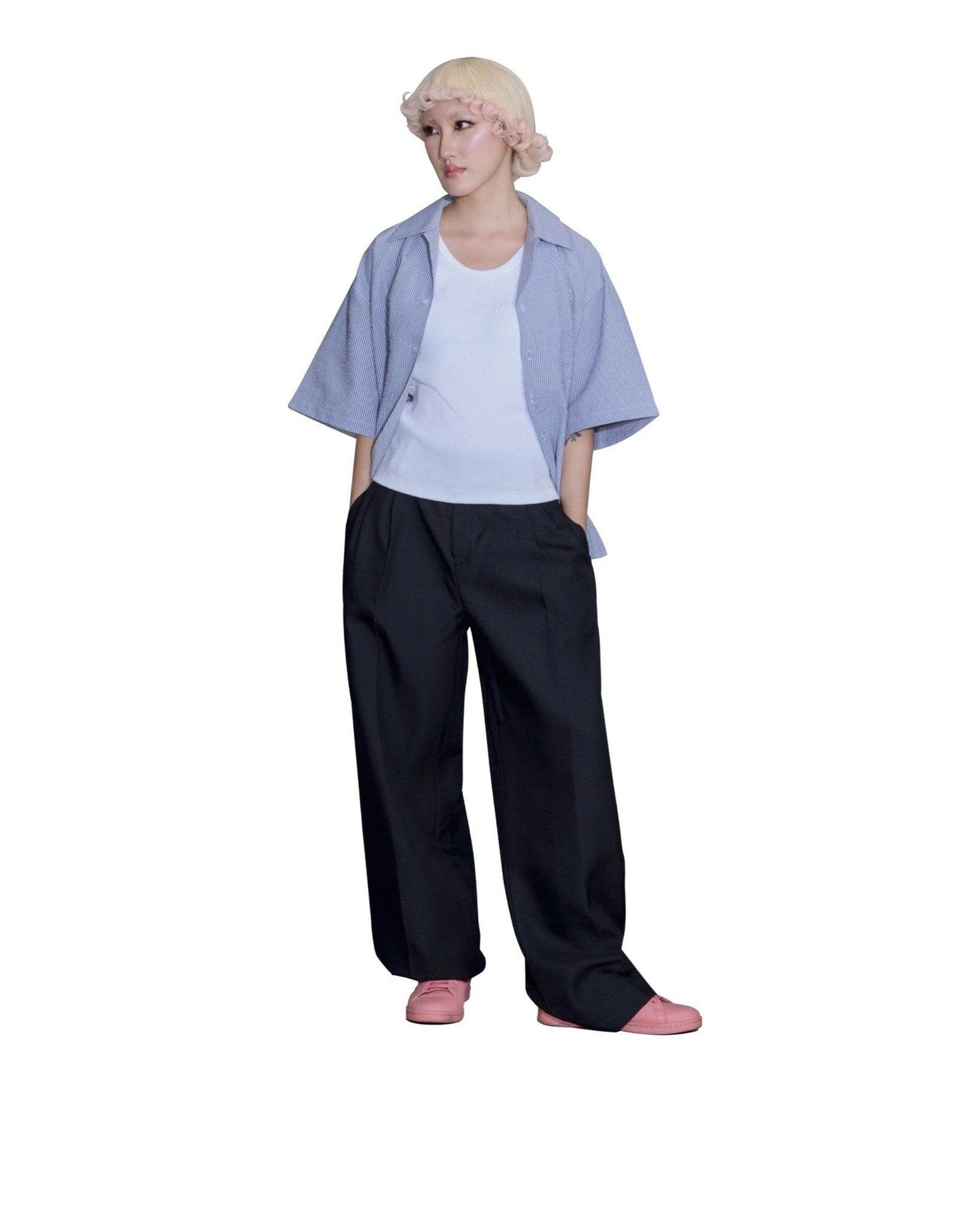 WATSON WIDE LEG TROUSERS - Black