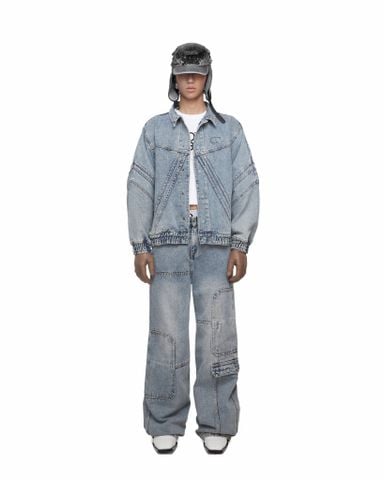  BRESLIN BONED CARGO DENIM PANTS 