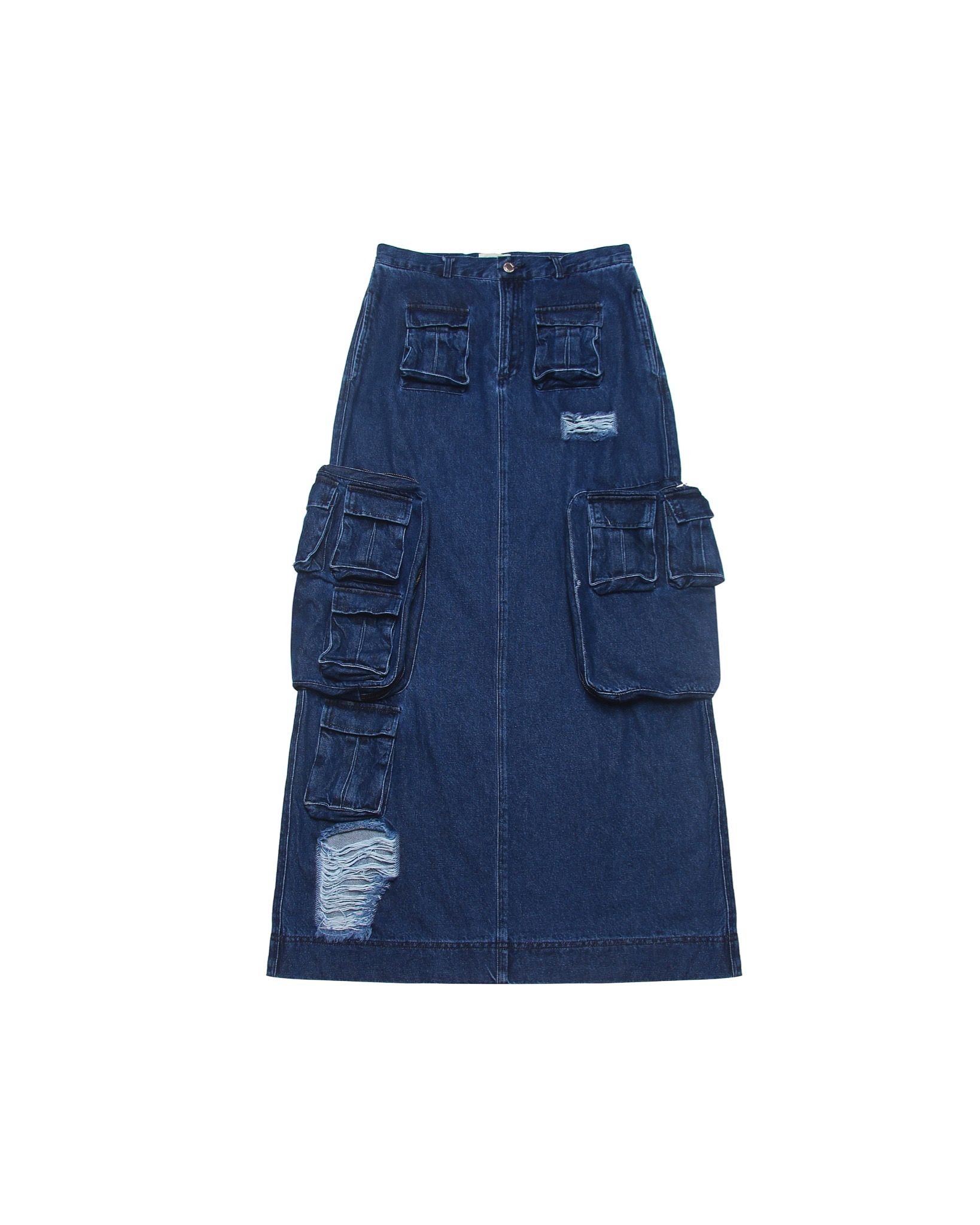 KENNEDY CARGO DENIM SKIRT - Dark Blue