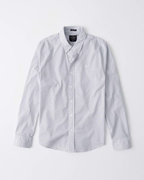 Áo Sơ Mi Super Slim Icon Poplin Abercrombie 0026