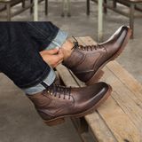 Giày da cao cổ buộc dây CowBoy 90033