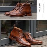 Giày da cao cổ khóa kéo CowBoy 91172