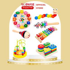 CÁC SET 7 MÓN - Đồ chơi gỗ thông minh phát triên toàn diện kỹ năng cho trẻ từ 0-3 tuổi - DOZKIDZ