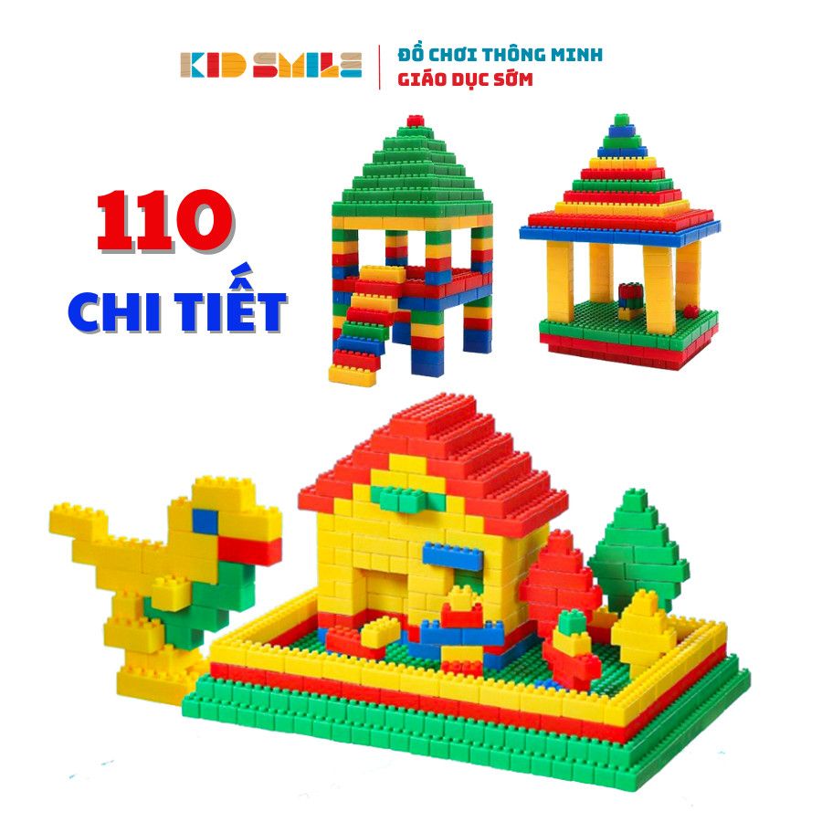 Đồ chơi trẻ em túi 110 xếp hình lego nhựa nguyên sinh an toàn ...