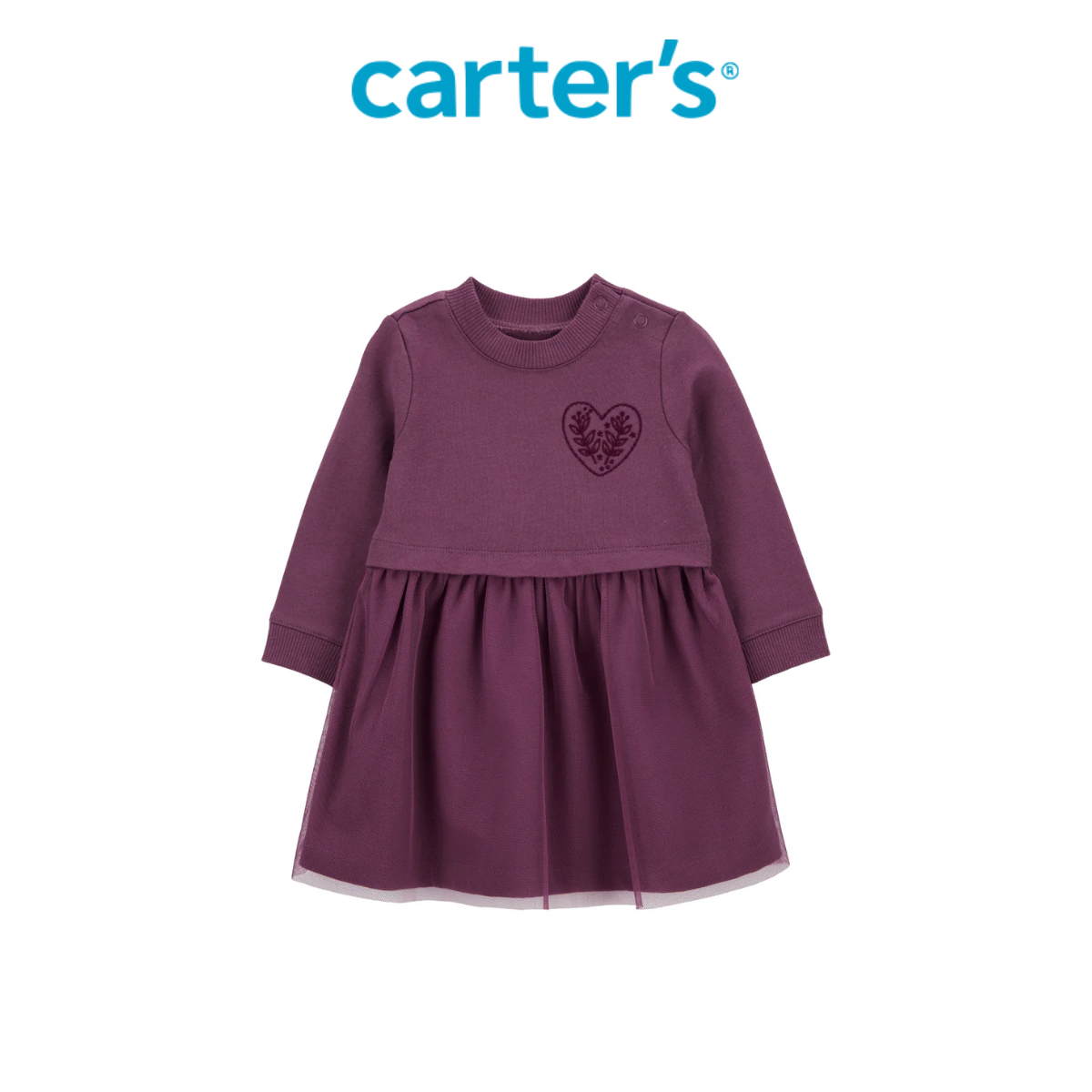 Đầm Bé Gái Màu Tím Chân Váy Voan Carter's 0-24M