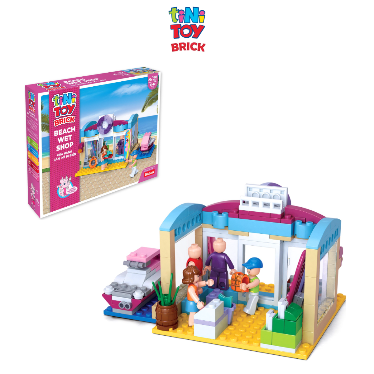 Đồ chơi lắp ráp cửa hàng bán đồ đi biển TINITOY BRICK (180 pcs)