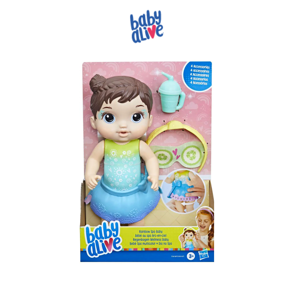 Bộ đồ chơi búp bê tóc nâu spa thư giãn Baby Alive